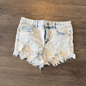 Altar'd State Frayed White Jean Shorts